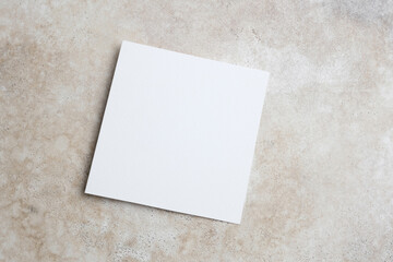 Blank square invitation or flyer card mockup with copy space