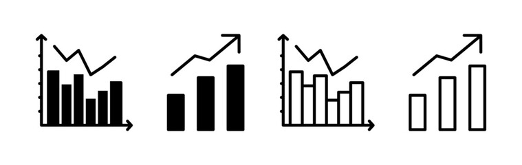 Growing graph Icon vector. Chart icon. Graph Icon