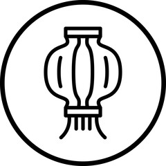 Vector Design Red Paper Lantern Icon Style