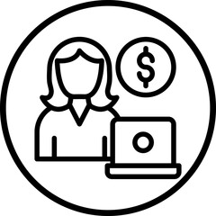 Vector Design Freelancer Female Icon Style