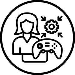 Vector Design Game Modder Female Icon Style