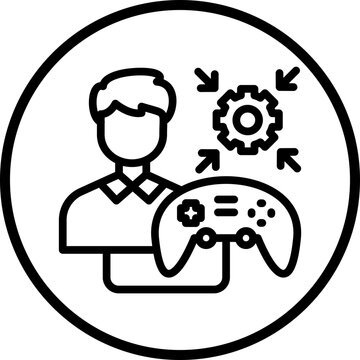 Vector Design Game Modder Male Icon Style