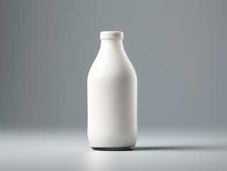 Milk bottle mock up isolated on light grey background 