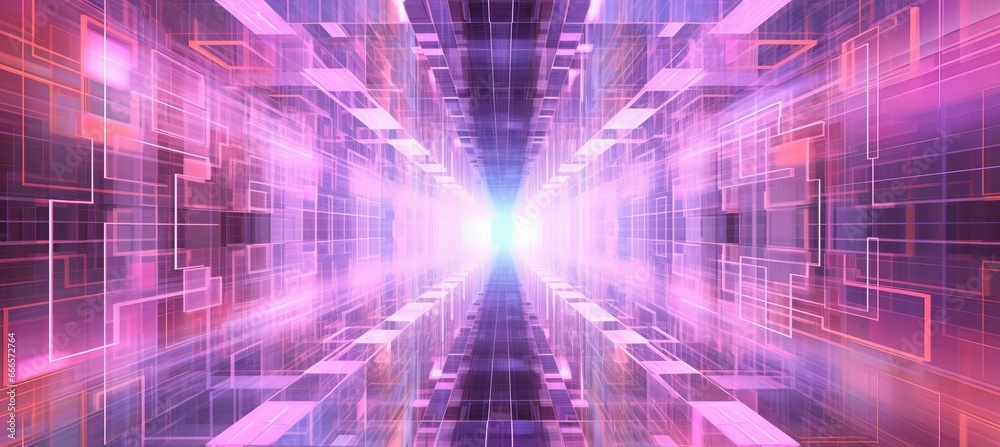 Poster Digital virtual space technology background. Generative AI technology.