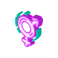 gender equality feminism woman isometric icon vector. gender equality feminism woman sign. isolated symbol illustration