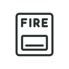 Fire alarm strobe light isolated icon, fire alarm siren vector icon with editable stroke - obrazy, fototapety, plakaty