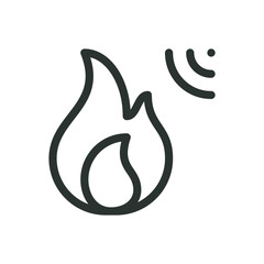 Fire detector isolated icon, fire flame sensor vector icon with editable stroke