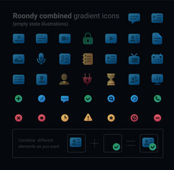 Roondy color combined icons (dark theme)