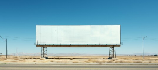 Fototapeta premium Billboard banner sign. Copy space for text and advert. Generative AI technology. 