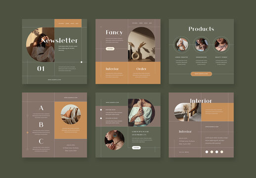 Elegant Social Media Set With Muted Colors
