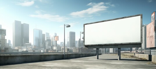 Billboard ads sign. Copy space for text and advert. Generative AI technology.