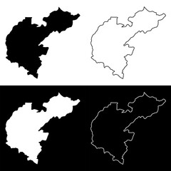 Ahafo region map, administrative division of Ghana. Vector illustration.