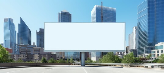 Obraz premium Blank billboard at city. Copy space for text and advert. Generative AI technology.