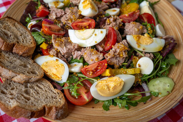 Healthy vegetable salad on a plate. Proper nutrition.
