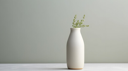 White simple design modern vase isolated on light background mock up 
