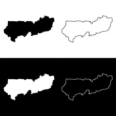 Upper East region map, administrative division of Ghana. Vector illustration.