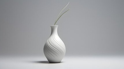 White simple design modern vase isolated on light background mock up 