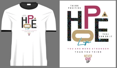 Fototapeten Hope positive typography vector design with multicolor wavy texture for fashion print and graphic  © Riyas_EnnaSirahu