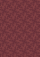 Vintage abstract wallpaper, red floral pattern.