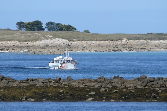 bateau promenade à Roscoff, devant l'île de Batz