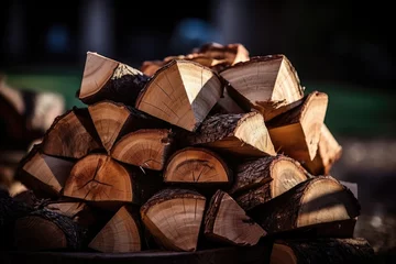 Papier Peint photo autocollant Texture du bois de chauffage Stack of firewood