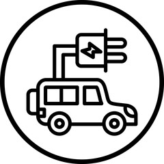 Electric Car Icon Style