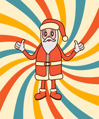 Groovy Santa Claus poster for Christmas and New Year