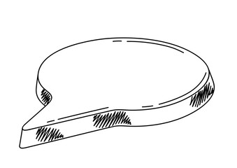 Sketch speech bubble. Image for design and decoration.