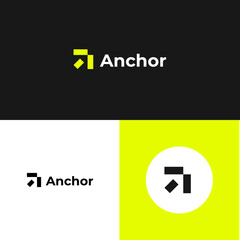 abstract anchor logo icon