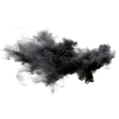 Dark black smoke isolated on transparent background PNG