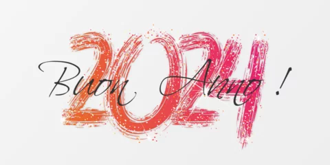 Foto op Plexiglas felice anno nuovo - buon anno 2024  © guillaume_photo