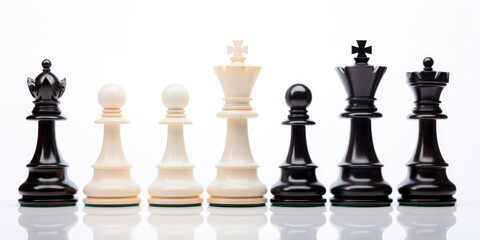 Chess Pieces On A White Background For Design Solutions Created Using Artificial Intelligence
