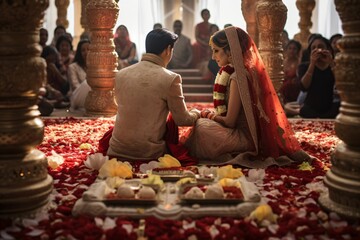 Indian wedding with traditional ceremonies and events