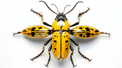 Rosalia longicorn or alpine longhorn beetle on white background Ai