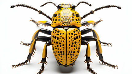 Rosalia longicorn or alpine longhorn beetle on white background Ai