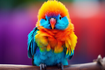Colorful bird in abstract nature background 