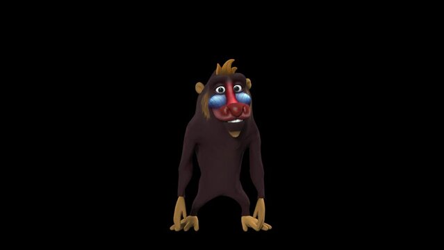 3D Character Monkey Feeling Sad Animated Video