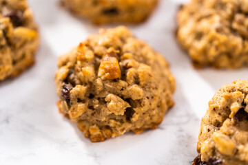 Soft Oatmeal Raisin Walnut Cookies