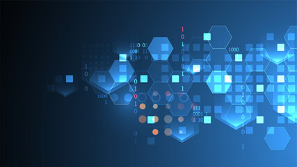 Geometric abstract background with hexagons. Science and technology. Vector