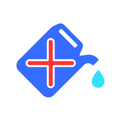 Obraz premium Water canister line icon. Liquid, moisture, thirst, rain, nature, sea, river, lake, current. Vector color icon on a white background for business and advertising