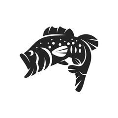 largemouth bass fish logo template Isolated. Brand Identity. Icon Abstract Vector graphic - obrazy, fototapety, plakaty