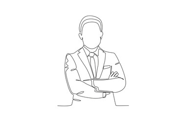 A successful business leader. Corporate leader one-line drawing