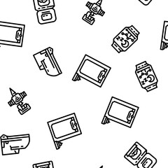 smart home control vector seamless pattern thin line illustration