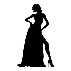 Vector illustration. Silhouette of a girl. Girlfriends on a white background.
