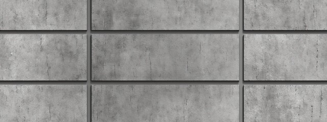 Seamless concrete, galvanized metal wall , floor panel background texture. Tileable silver grey warning stripe scifi spaceship runway, docking bay pattern - obrazy, fototapety, plakaty