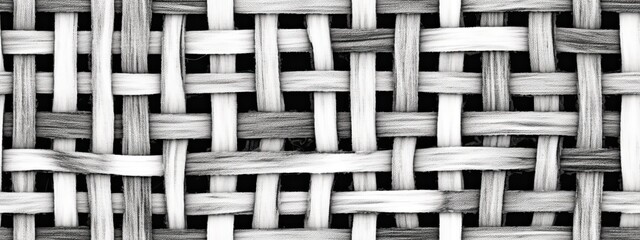 Seamless crosshatch squares basket weave pattern. Wonky black and white checker stripes background texture. Simple abstract geometric blender motif in a trendy bold whimsical doodle style