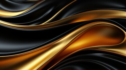 Golden black waves background