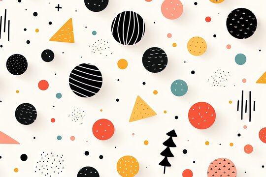 Mod&egrave;le sans couture de doodle abstrait de ligne mignonne et amusante. Fond d&rsquo;&eacute;cran minimaliste pour les enfants. Toile de fond simple et enfantine. IA g&eacute;n&eacute;rative, IA