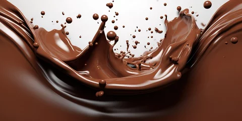 Türaufkleber Chocolate splash isolated on background, liquid or splash © candra