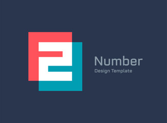 Number 2 logo icon design template elements